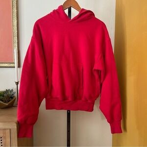 Yeezy Gap Double Layer Hoodie Sweatshirt Blank Heavyweight Red Men's Size S
